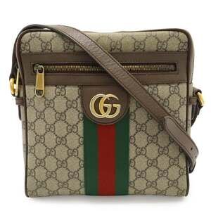GUCCI Ophidia Small Handbag GG Supreme Sherry Line Leather Beige Mocha Brown ...